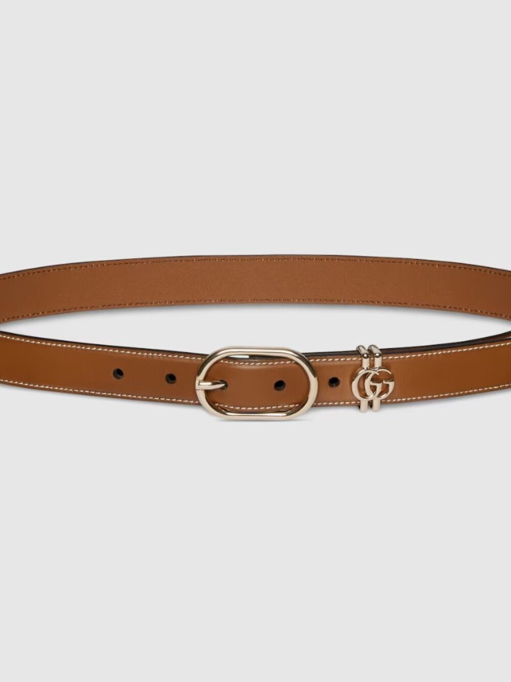New GG Gucci Leather Belt Brown with oval buckle Color size 105/42